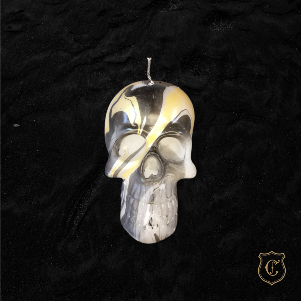 bougie artisanale - crâne blanc (3)